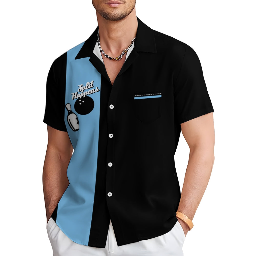 Men's Bowling Printed Short Sleeve Shirts 2412000398