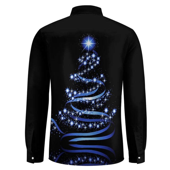 Christmas Tree Men's Pocket Long Sleeve Shirts 2412000524