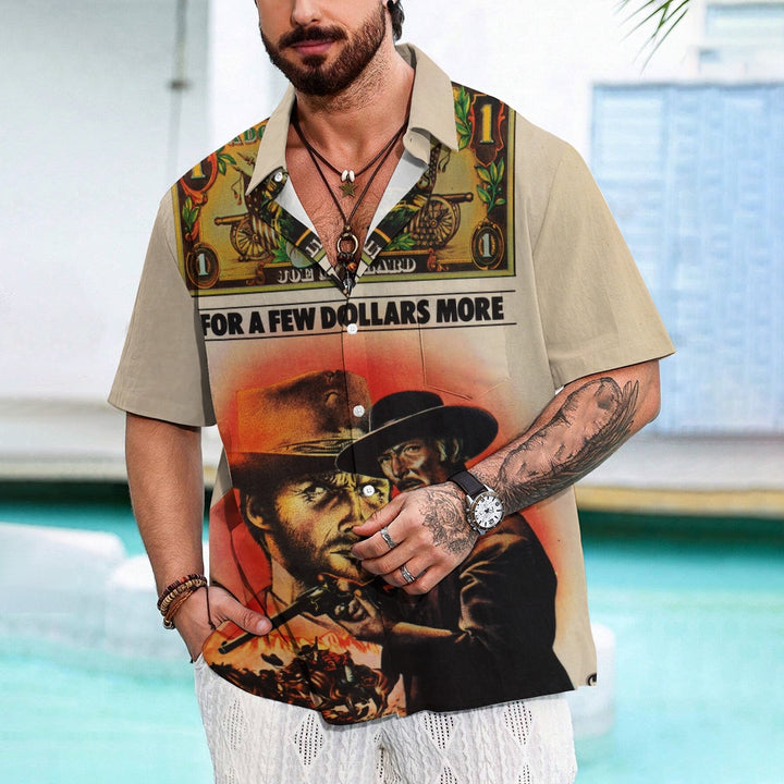 Men's Classic Cowboy Character Printed Short Sleeve Shirt 2412000572