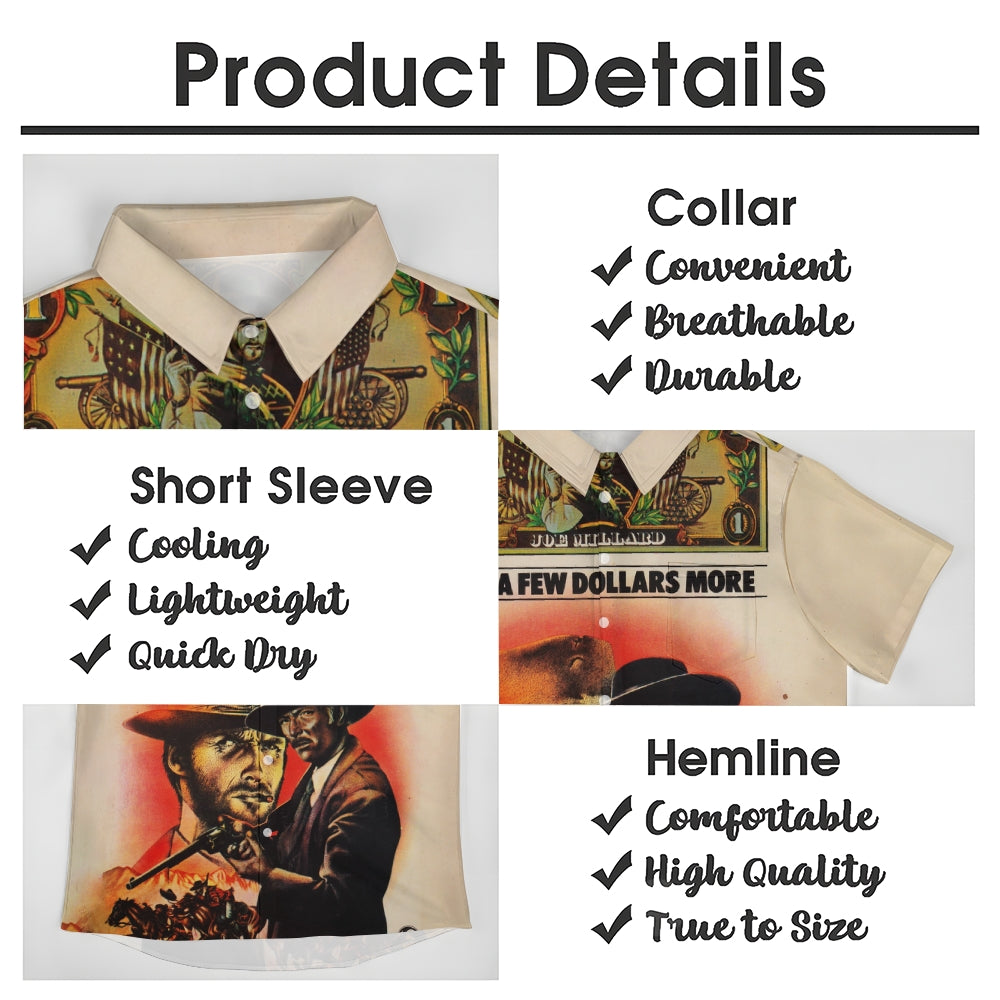 Men's Classic Cowboy Character Printed Short Sleeve Shirt 2412000572