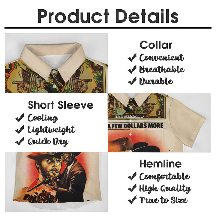 Men's Classic Cowboy Character Printed Short Sleeve Shirt 2412000572