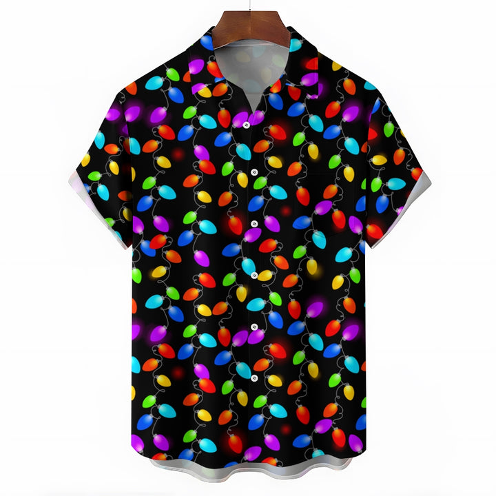 80S Retro Neon Disco Funny Christmas Lights Cartoon Costumes Printing Shirt 2412000623