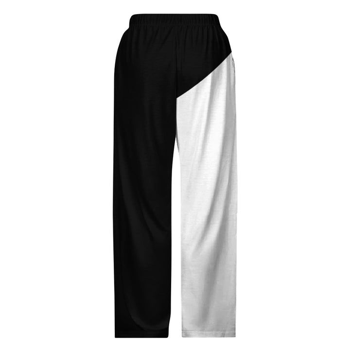 Men's Color Block Elastic Waist Drawstring Wide Leg Trousers 2412003812