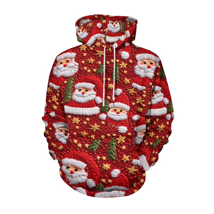 Men's 3D Santa Print Casual Hooded Sweatshirt 2412003692