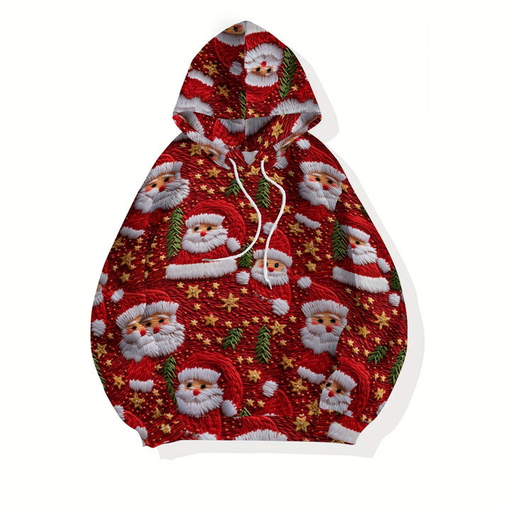 Men's 3D Santa Print Casual Hooded Sweatshirt 2412003692