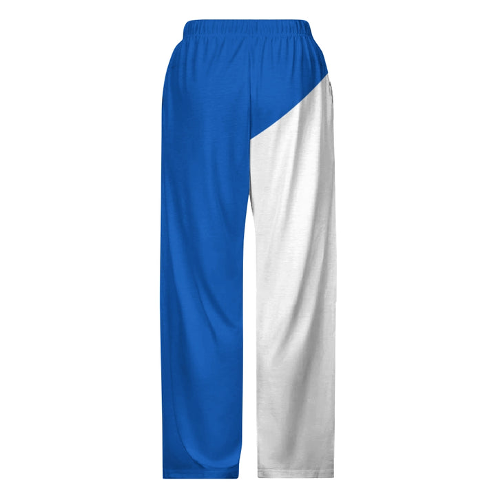 Men's Color Block Elastic Waist Drawstring Wide Leg Trousers 2412003812