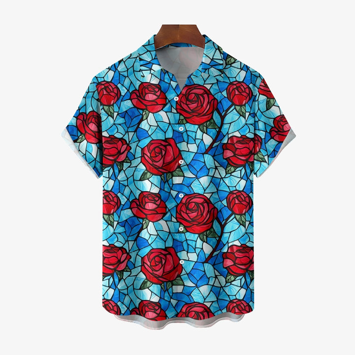 Valentine'S Day Romantic Red Rose Graphic Print Shirt 2412003941