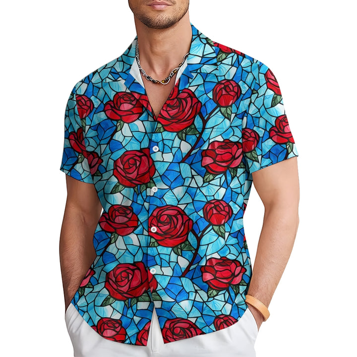 Valentine'S Day Romantic Red Rose Graphic Print Shirt 2412003941