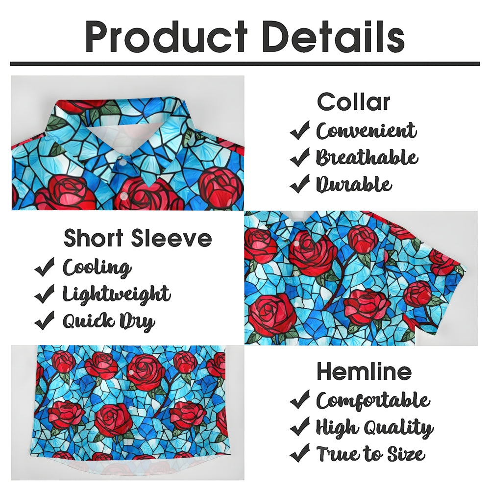 Valentine'S Day Romantic Red Rose Graphic Print Shirt 2412003941