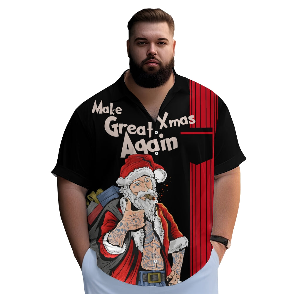 Men's Christmas Funny Santa Claus Short Sleeve Shirt