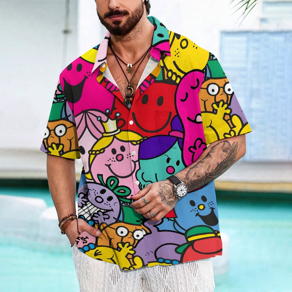 Vibrant And Colorful Cartoon Characters Pattern Printing Shirt 2412005221