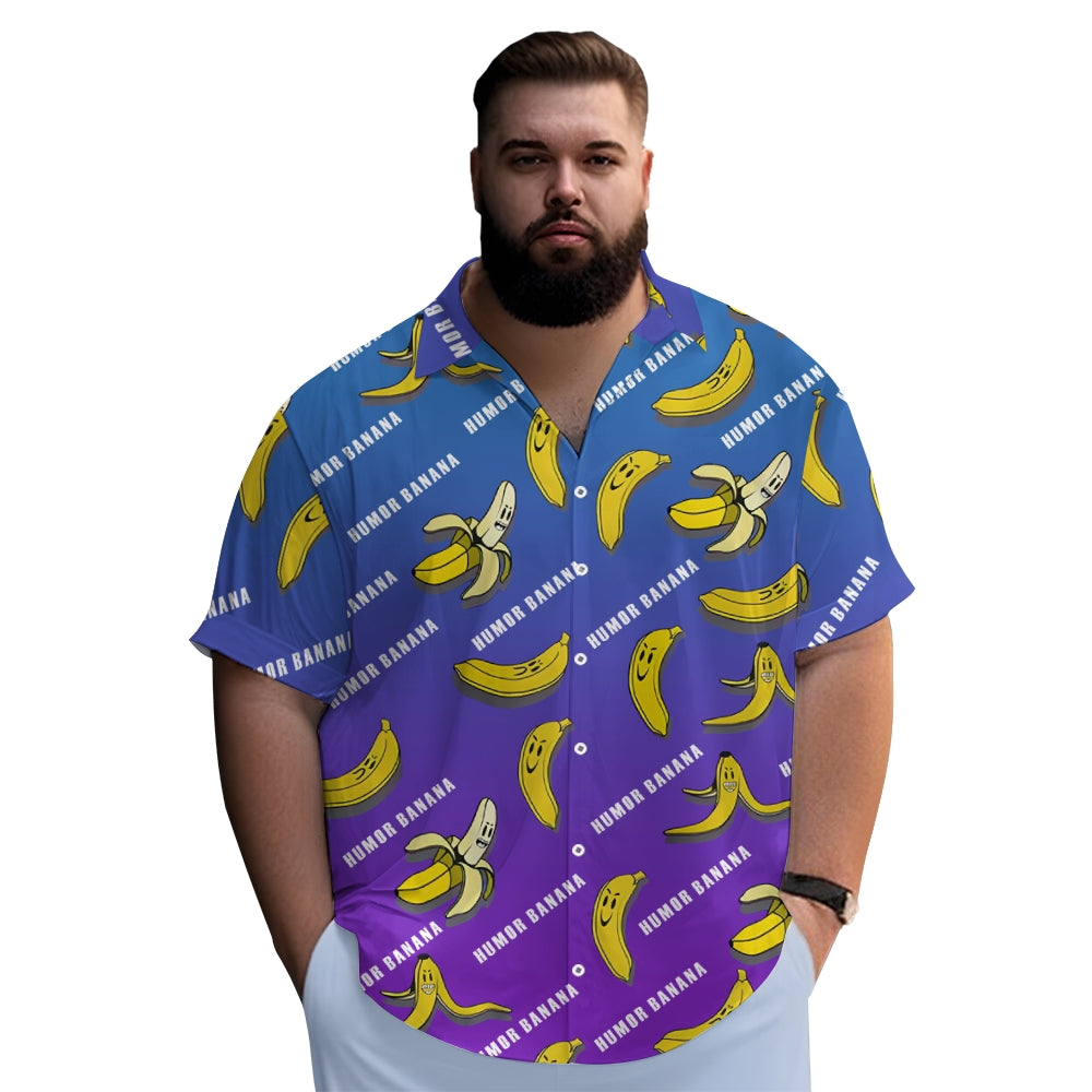 Men's Colorful Cartoon Humor Banana Pattem Shirt