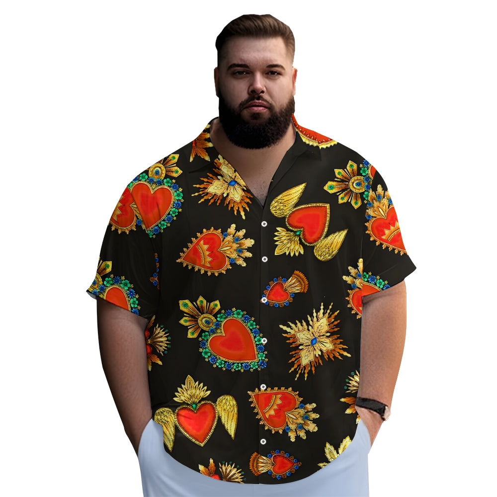 Men's Cartoon Pattern Print Short Sleeve Shirt