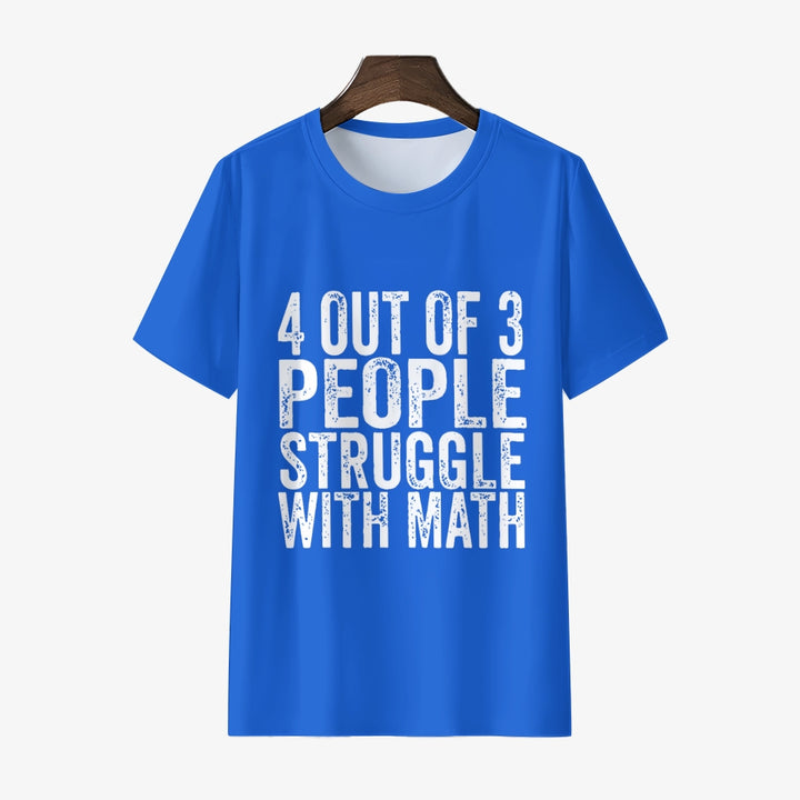 4 of 3 People Struggle with Math Imprimé T-shirt à manches courtes pour homme 23041347