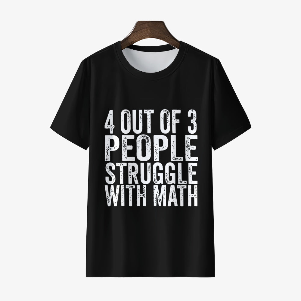 4 of 3 People Struggle with Math Imprimé T-shirt à manches courtes pour homme 23041347