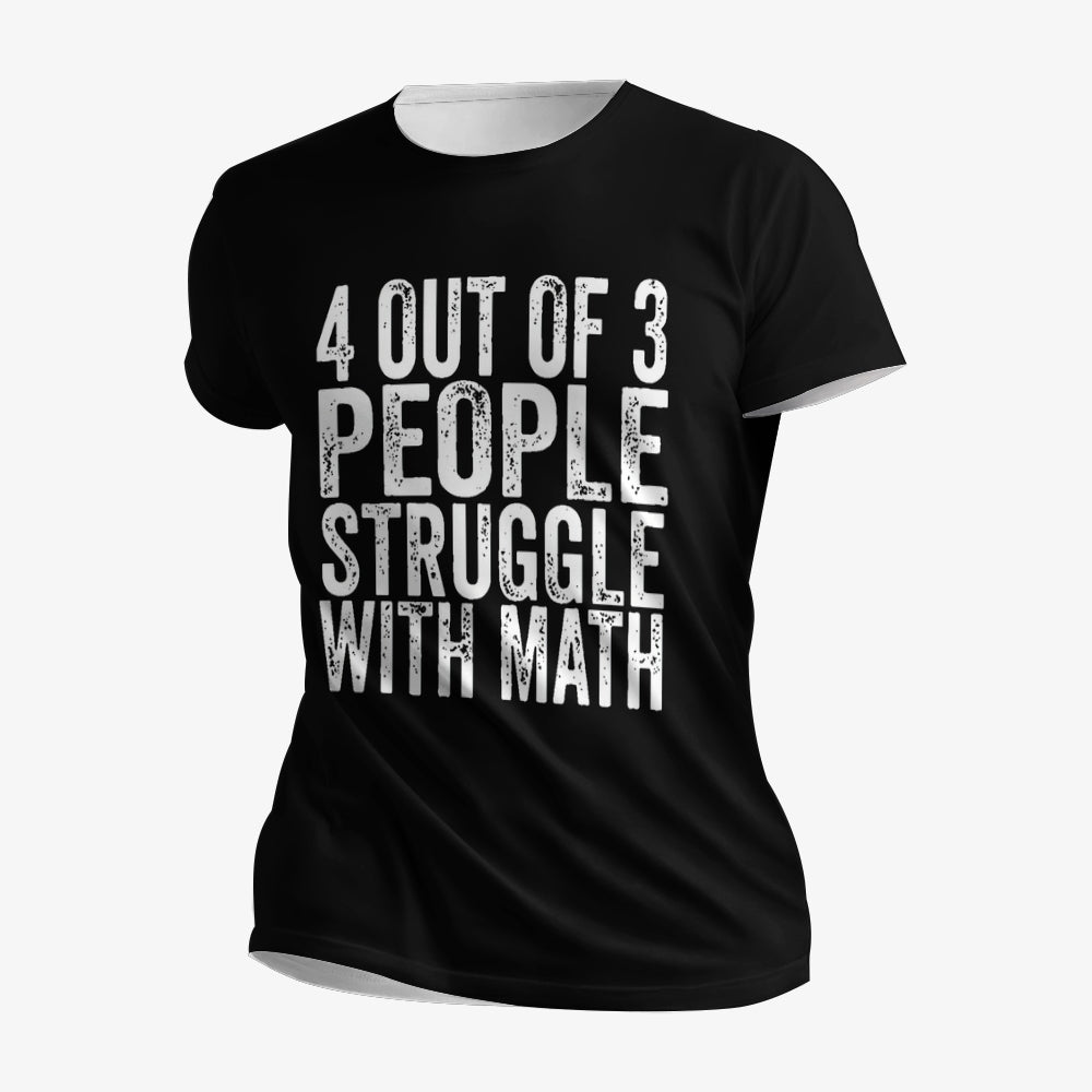 4 of 3 People Struggle with Math Imprimé T-shirt à manches courtes pour homme 23041347