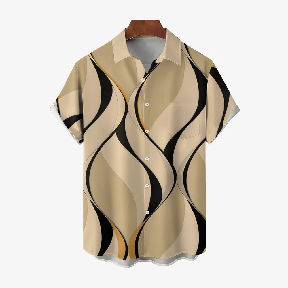 Men's Geometric 3D Print Casual Button Up Shirt