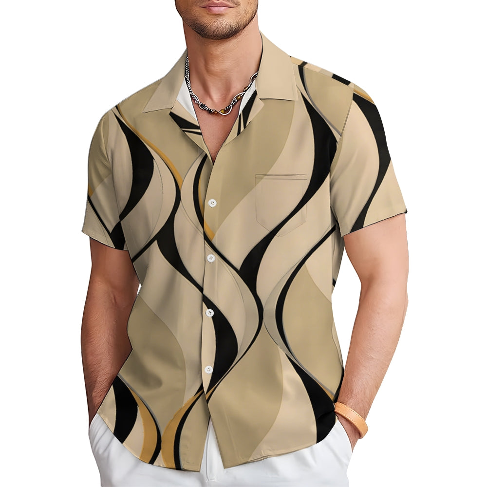 Men's Geometric 3D Print Casual Button Up Shirt