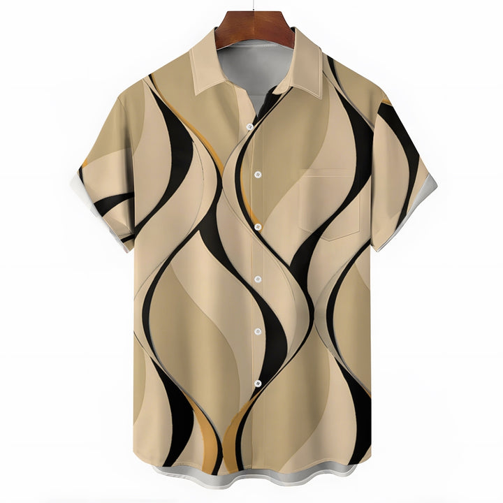 Men's Geometric 3D Print Casual Button Up Shirt