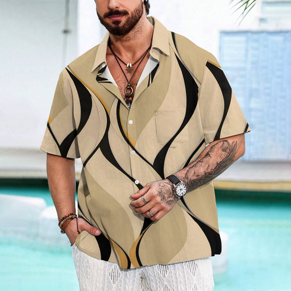 Men's Geometric 3D Print Casual Button Up Shirt