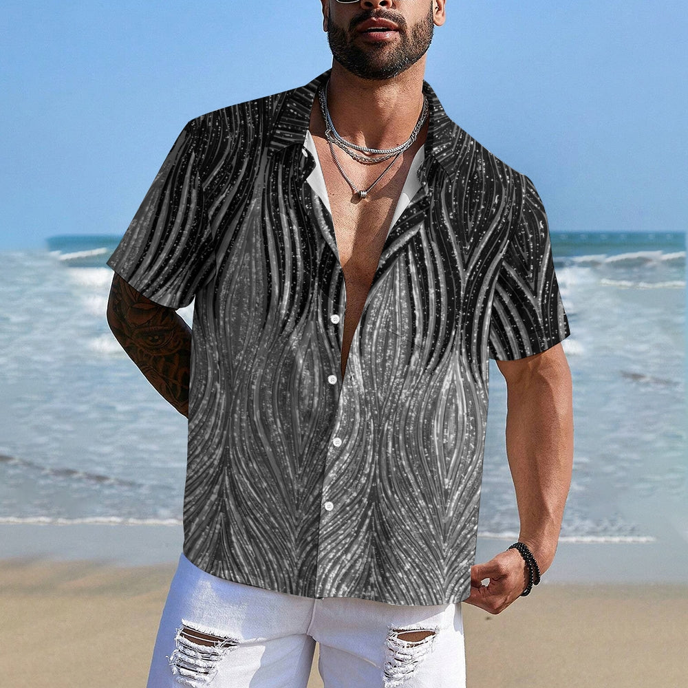 Men's Optical Illusion Silver Gold Outdoor Street Shirt 2408002082