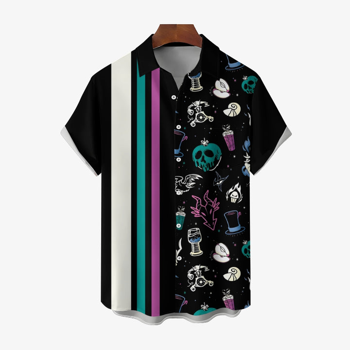 Evil Villain Logo Print Short Sleeve Shirt 2410008269