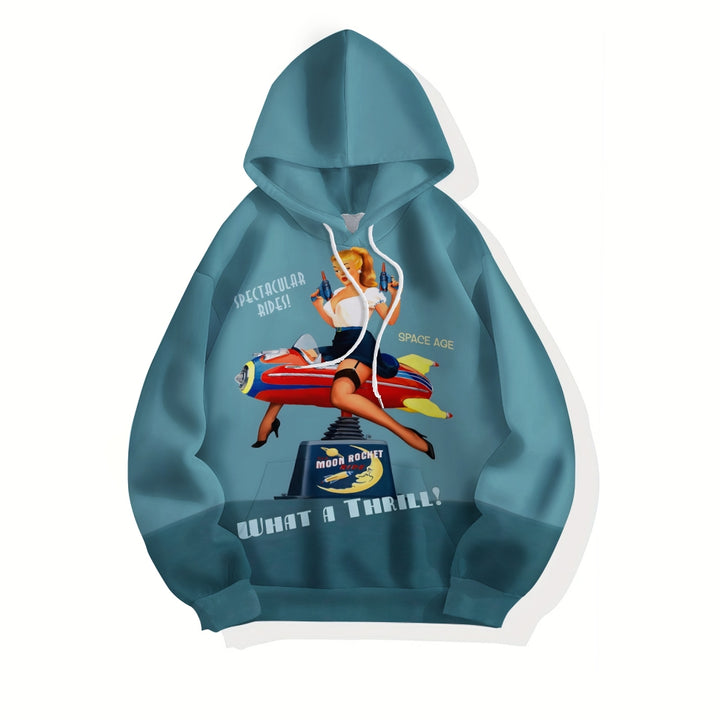 Rocket Girls Plue Size Printed Hoodies 2411009455