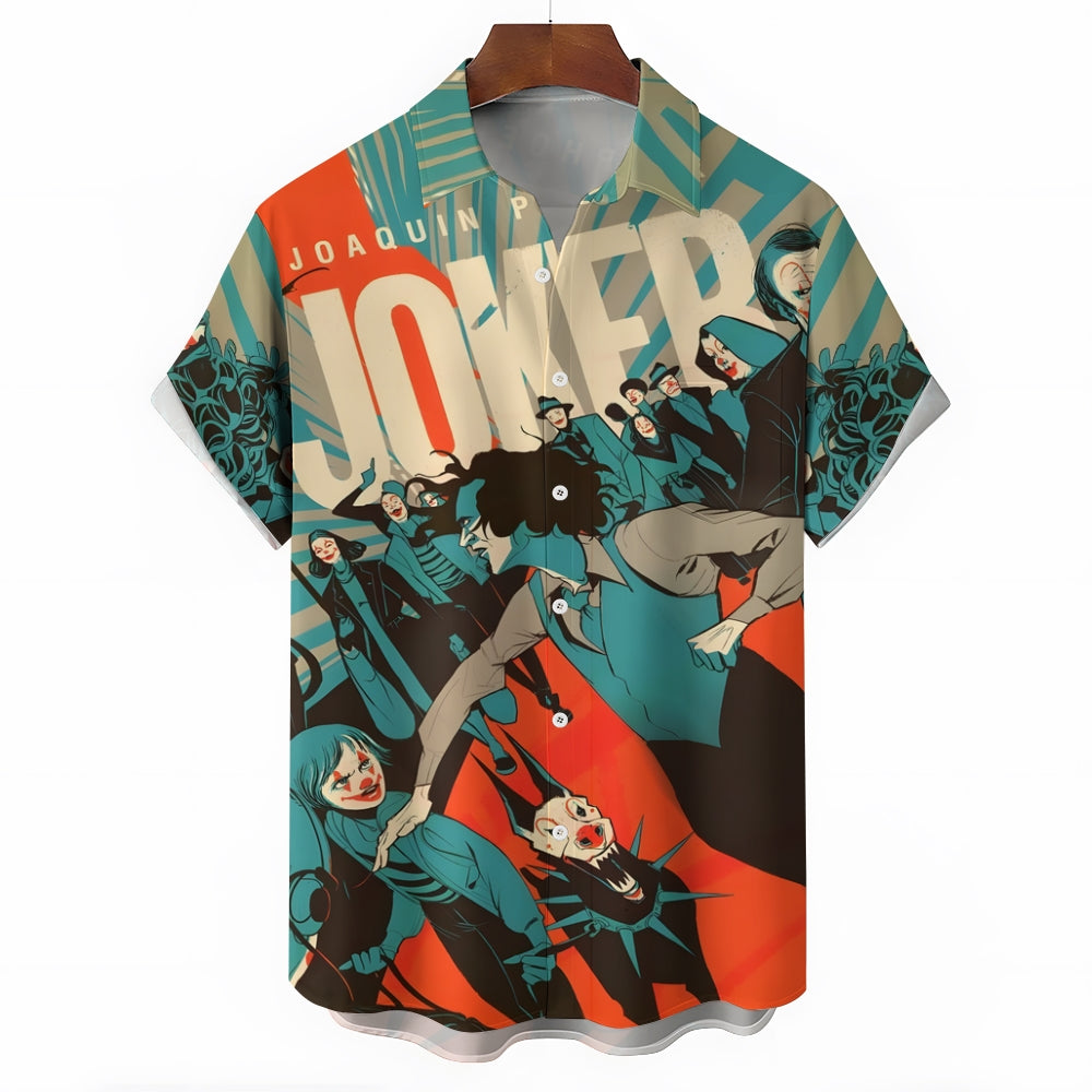 Men's Joker Print Casual Short Sleeve Shirt 2409005681