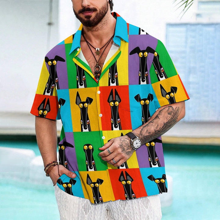 Pop Art Hound Casual Short Sleeve Shirt 2409001582