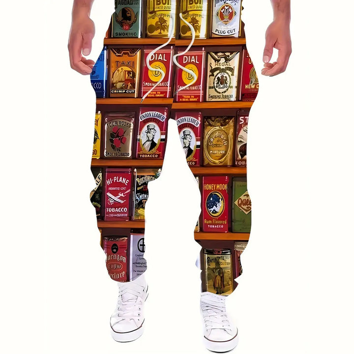 Men's Allover Retro Cans Pattern Sweatpants