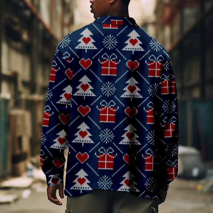 Men's Christmas Gift Print Long Sleeve Jacket