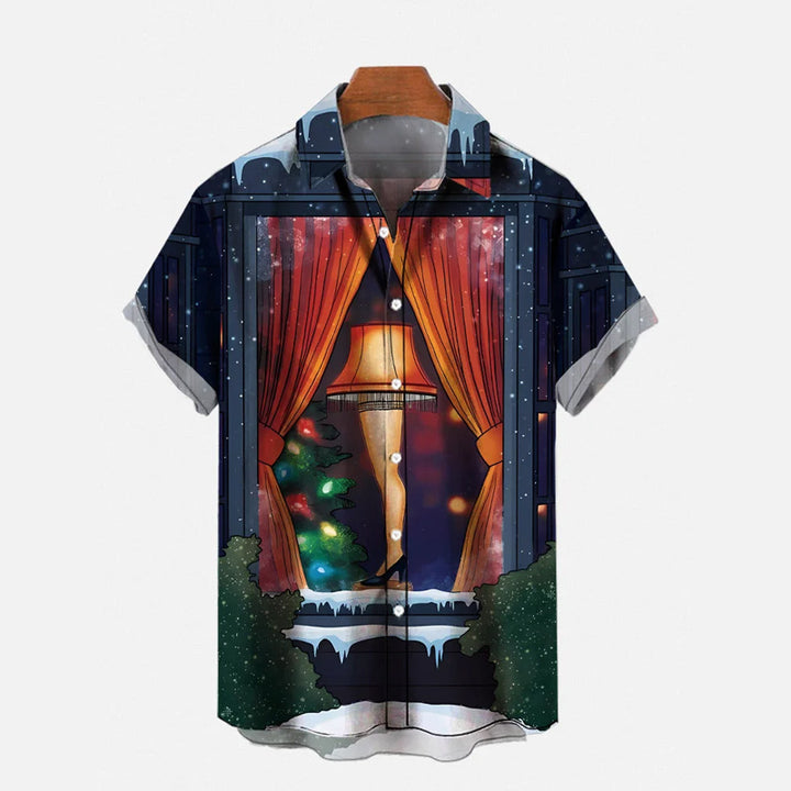 Vintage Pin Up Art Christmas Leg Lamp Printing Shirt