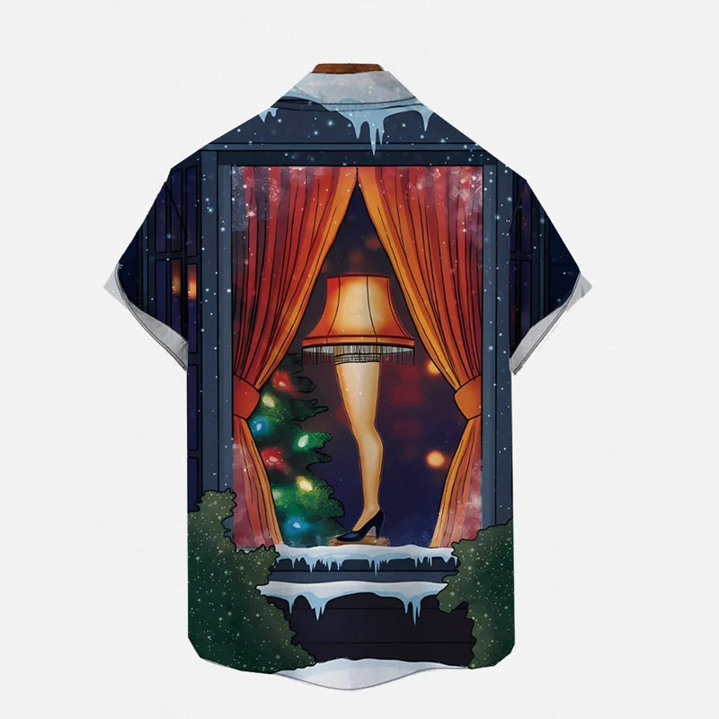 Vintage Pin Up Art Christmas Leg Lamp Printing Shirt