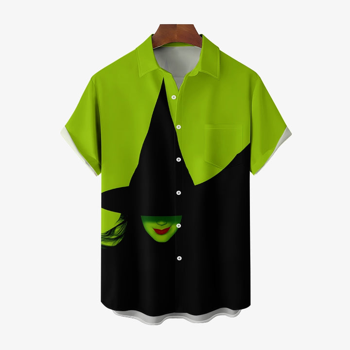 Halloween Witch Casual Short Sleeve Shirt 2408008279