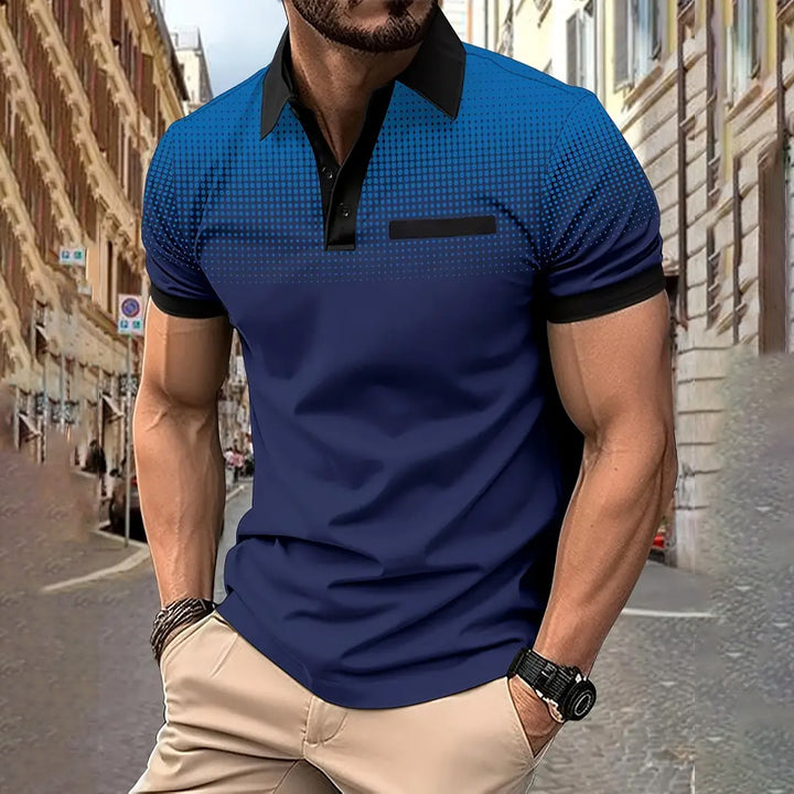 Men's Fashionable Gradient Polo Shirts 2408000112