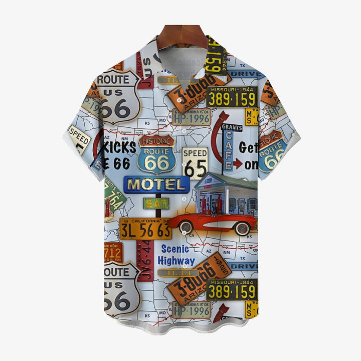 Men's Route 66 Casual Short Sleeve Shirt 2401000252