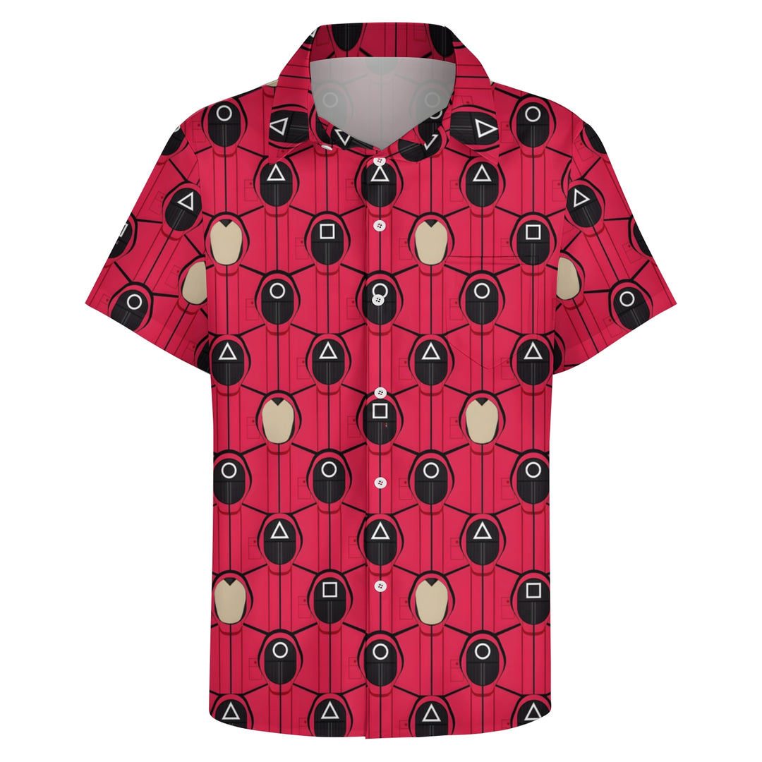 Men's Squid Game Casual Short Sleeve Shirt 2403000755