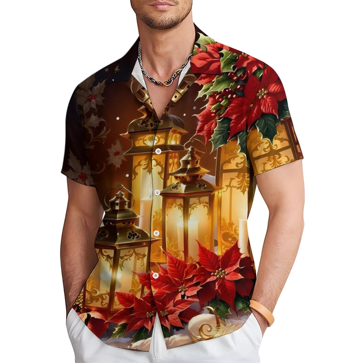 Men's Holiday Prints Casual Short Sleeve Shirt 2412000679