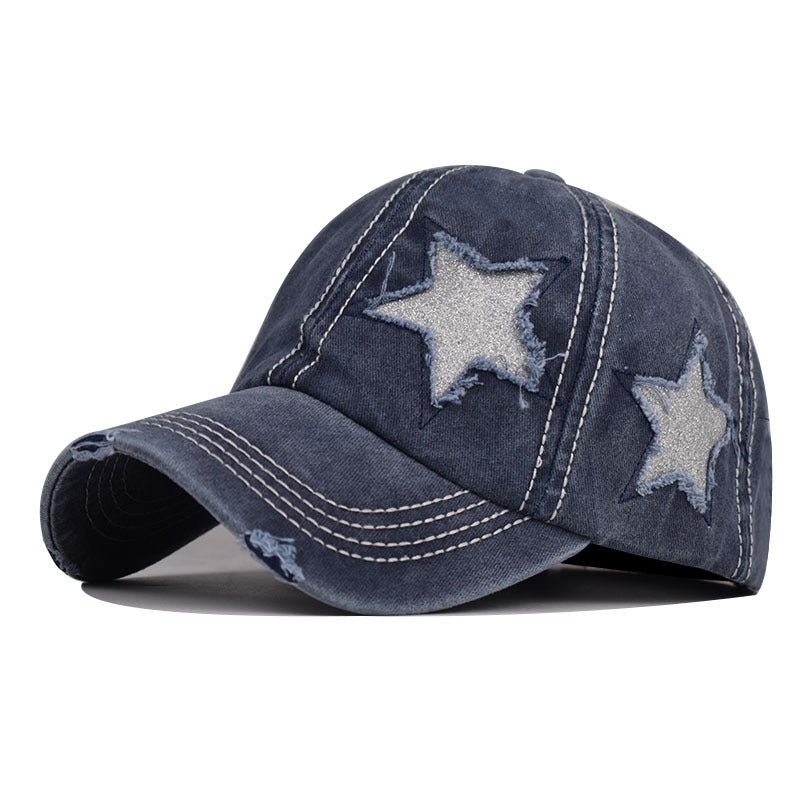 Five-Pointed Star Washed Baseball Cap 240203494