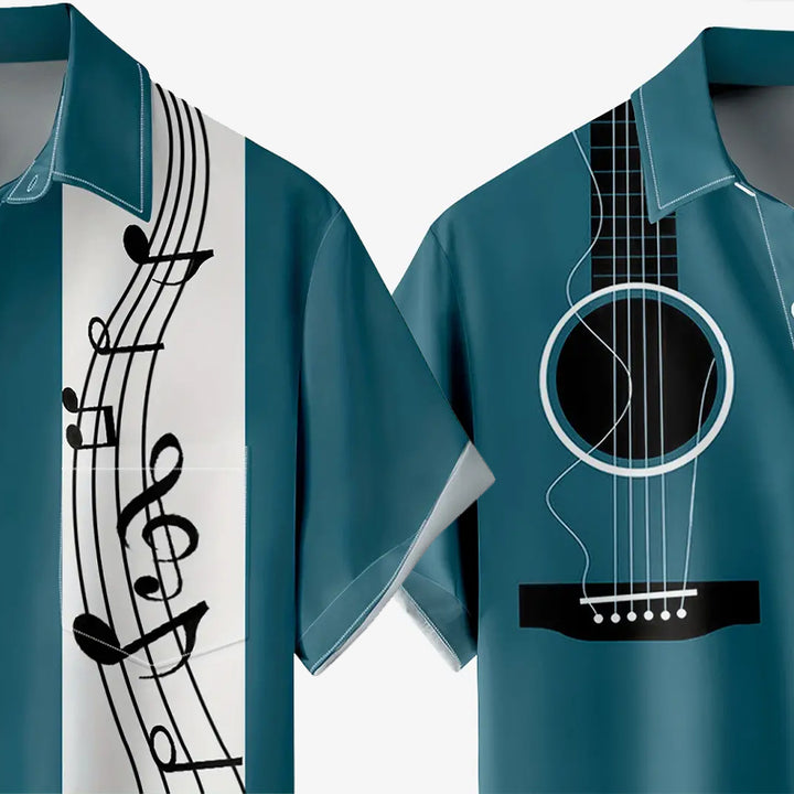 Men's Music Note Graphic Print Shirt