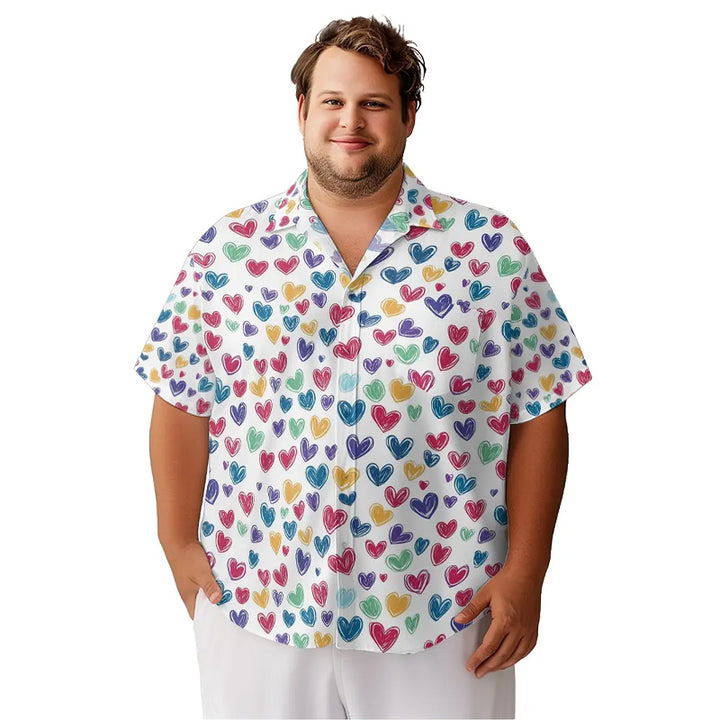 Valentine'S Day Romantic Multiple Colors Heart Graphic Print Shirt