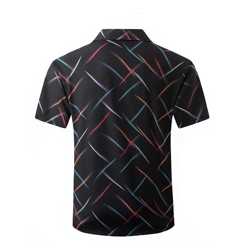 Men's Geometry Vibrant Print Short Sleeve Shirt