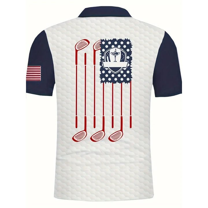 Men's Comfortable Patriotic Polo Shirts