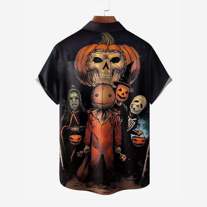 Halloween pumpkin spoof print shirt