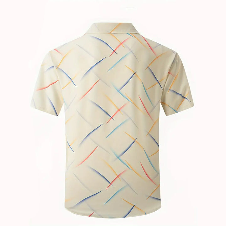 Men's Geometry Vibrant Print Short Sleeve Shirt