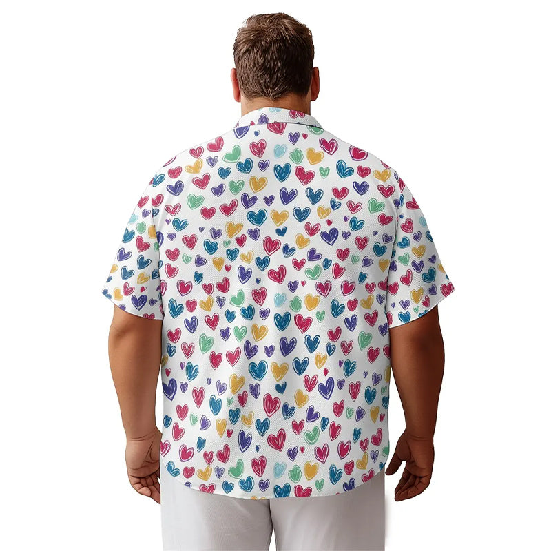 Valentine'S Day Romantic Multiple Colors Heart Graphic Print Shirt