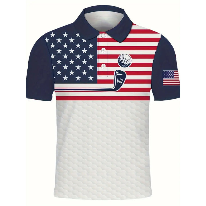 Men's Comfortable Patriotic Polo Shirts