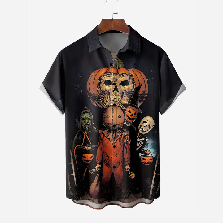 Halloween pumpkin spoof print shirt