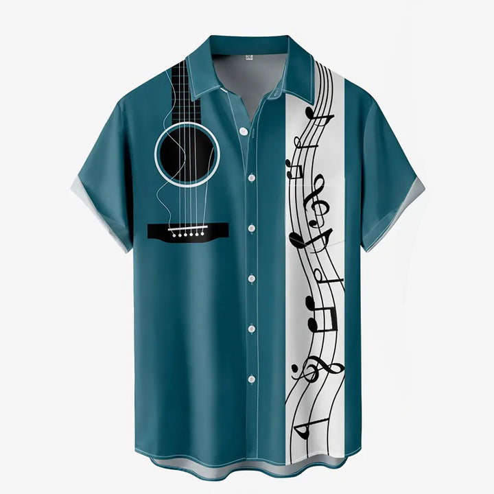 Men's Music Note Graphic Print Shirt