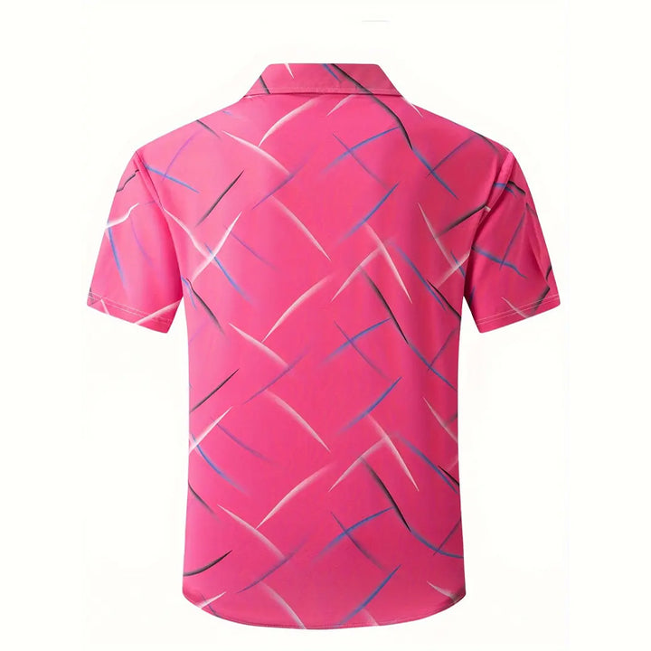 Men's Geometry Vibrant Print Short Sleeve Shirt